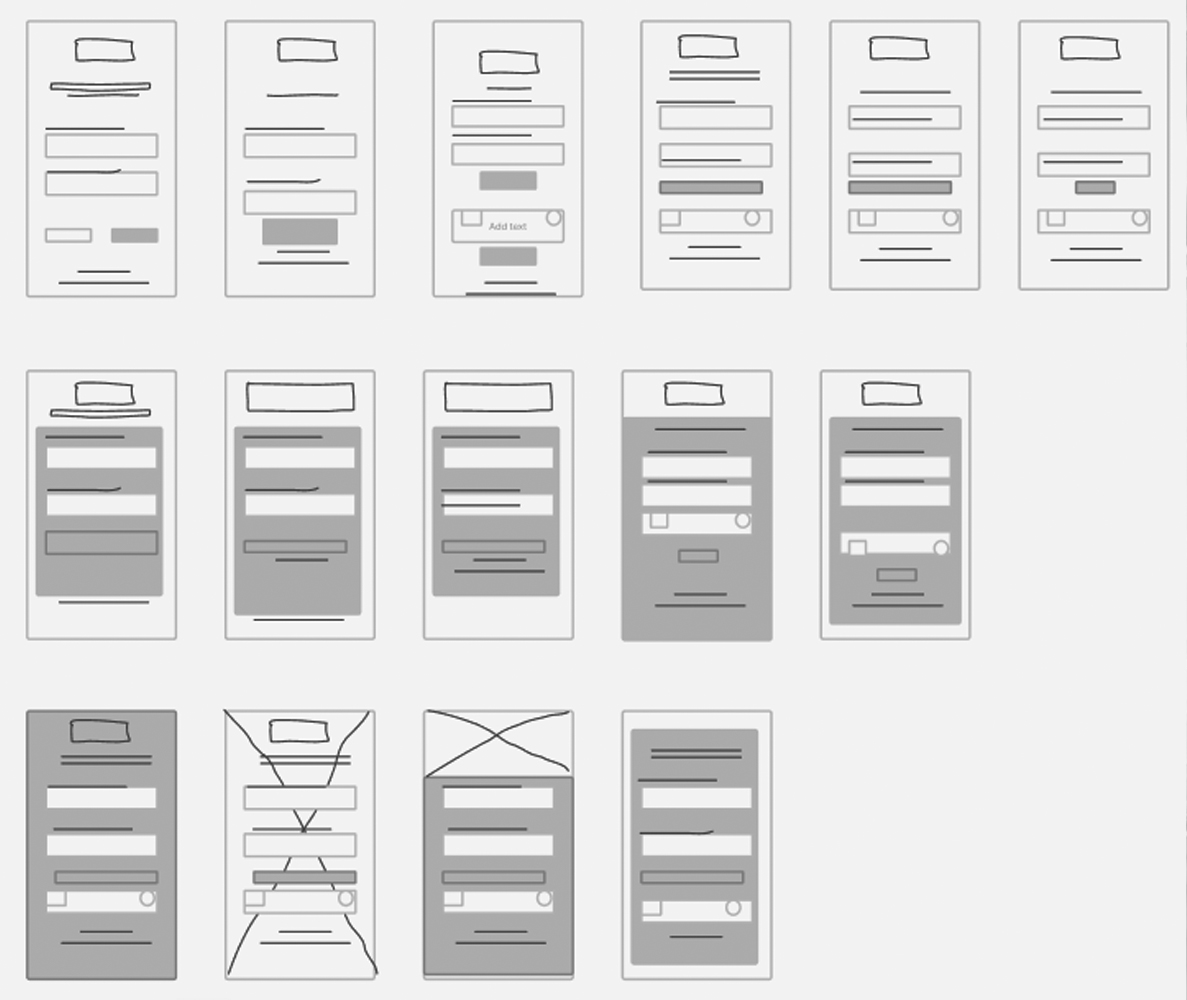 Payment Portal Login Wireframes